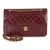 25B Burgundy Quilted Patent Double Pocket Flap Bag For Sale