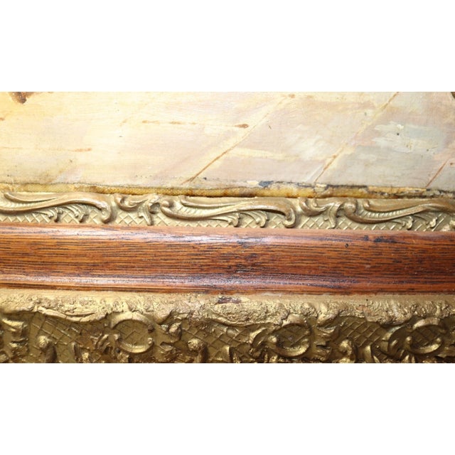 Antique 1800's Original Donatus Buongiorno Oil Painting Grandparents Baby Canvas For Sale - Image 12 of 12