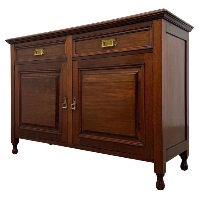 Antique Early 20th Century English Edwardian Mahogany Sideboard For Sale - Image 4 of 13