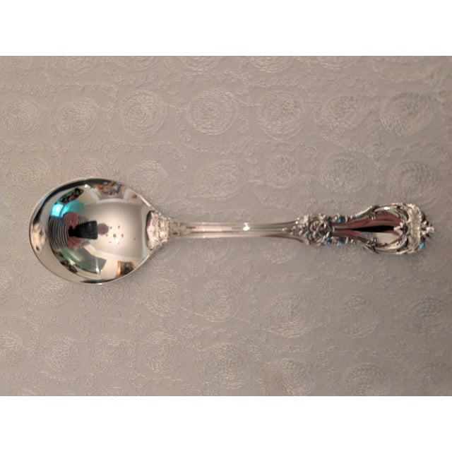 American Late 20th Century Reed & Barton "Burgundy" Sterling Silver Cream Soup Spoons, Lot of 6 For Sale - Image 3 of 14
