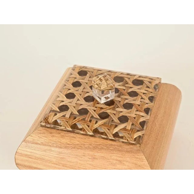 Decorative Boxes in Brass, Acrylic Glass and Vienna Straw from Dior, Italy, 1970s, Set of 3 For Sale - Image 13 of 18