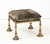 1950's Brass and Crushed Velvet French Ottoman For Sale - Image 10 of 14