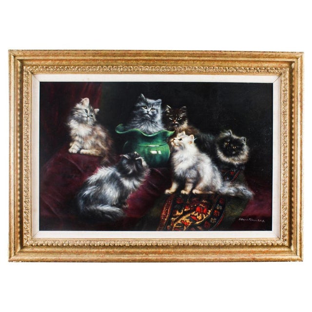 Agnes Augusta Talboys, Pussies in Conference, 19th Century, Oil on Canvas, Framed For Sale - Image 13 of 13