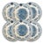 English Blue & White Transferware Turkey Thanksgiving Dinner Plates - Set of 6 For Sale