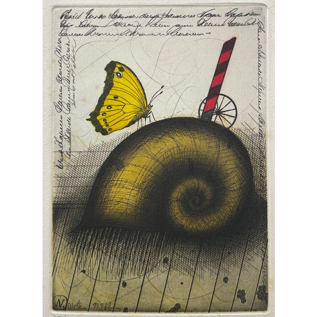 Udo Nolte (German, born 1950) color etching on paper, pencil signed and numbered 70 of 200. Combined shipping available,...