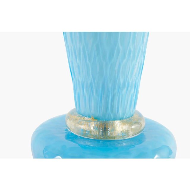 Venetian Glass with Gold Flecks Table Lamps - a Pair For Sale - Image 9 of 13