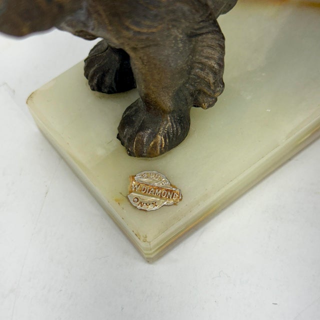 Mid-Century Modern Pair of Mid Century Modern Dog Book Ends on Onyx Bases For Sale - Image 3 of 12