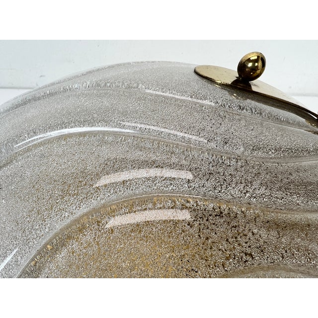 Gold Ice Murano and Brass Shell Shapes Wall Lamps from Hillebrand, 1960s, Set of 2 For Sale - Image 8 of 18
