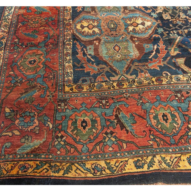 Persian Authentic Oversized 19th Century Persian Bidjar Bold Handmade Rug For Sale - Image 3 of 8