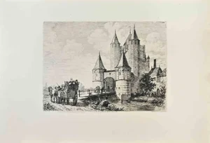 Charles Cuisin, Porte d'Amsterdam a Harlem, Etching, 1870s