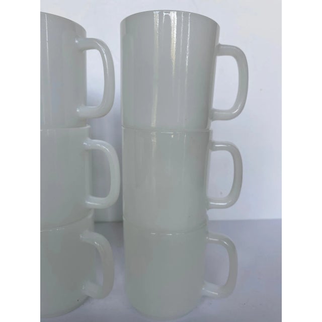 1970s Vintage 1970s Glasbake White Coffee Cups - Set of 6 For Sale - Image 5 of 11