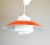 Pendant Lamp in Orange Metal and Opal Glass, 1960s For Sale - Image 4 of 9