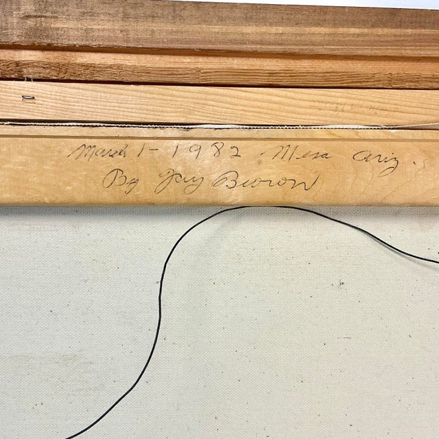 1982 Vintage Coastal Impressionists Original Oil Painting, Pelicans on the Dock by Jay Brown For Sale - Image 10 of 10