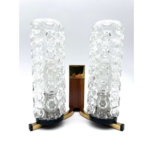 Brown Space Age Wall Lamps in Bubble Glass and Brass by Helena Tynell, 1960s, Set of 2 For Sale - Image 8 of 16