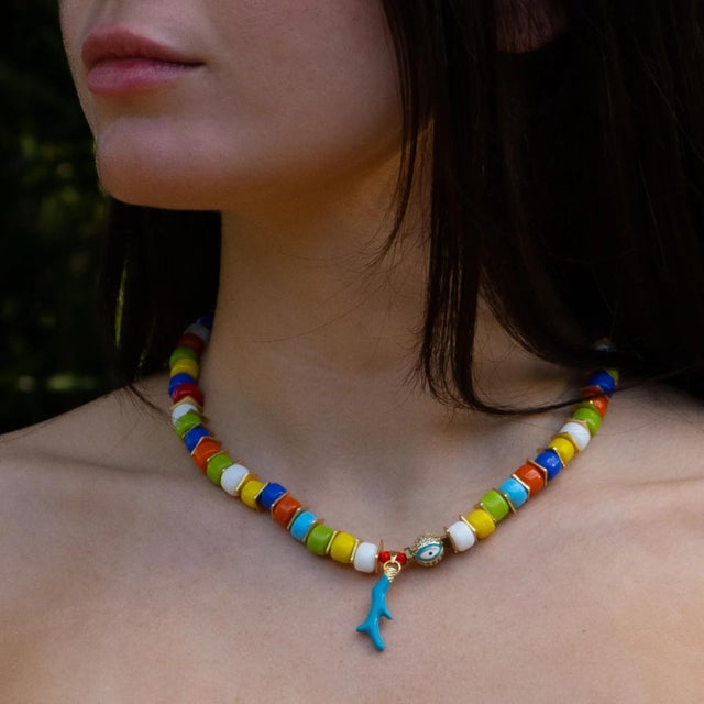 Contemporary Mystic Energy Multicolor Evil Eye Choker Necklace For Sale - Image 3 of 11