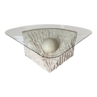 Vintage 1980s Tessellated Mactan Stone Coffee Table by Maitland-Smith For Sale