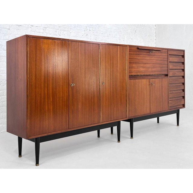 1950s Modular Highboard Cabinets by Jos de Mey for Van Den Berghe Pauvers, 1950s, Set of 3 For Sale - Image 5 of 18