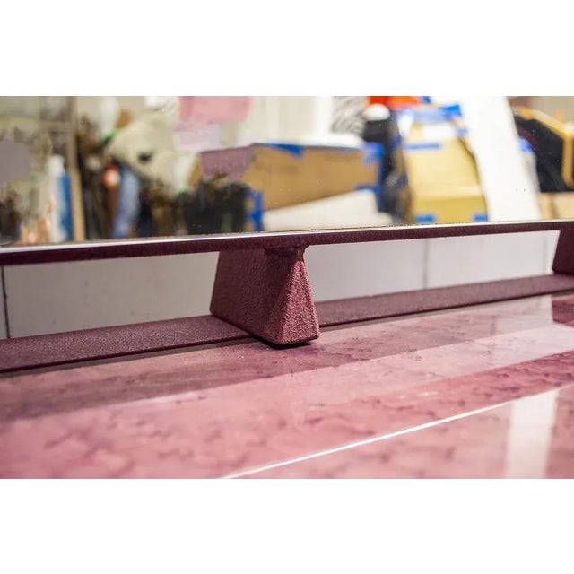 Mauve Postmodern Console with Mirror from Saporiti Italia, 1980s For Sale - Image 8 of 11