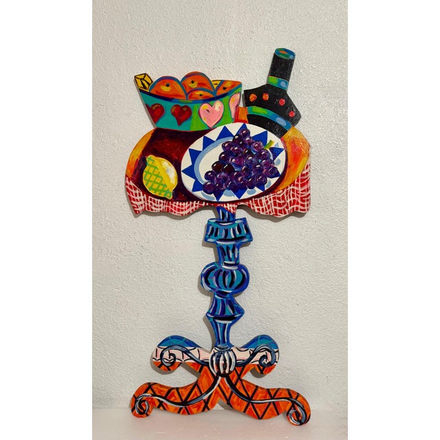 Amanda Watt, Pop Art Painting Carved Wall Sculpture Amanda Watt Breakfast Table Vibrant Color, c.1996 For Sale - Image 4 of 10