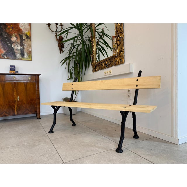 Brown Country-Style Garden Bench in Iron For Sale - Image 8 of 9