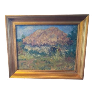 Vintage European Countryside Oil Painting For Sale