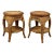 Vintage Coastal Boho Natural Wicker Round Plant Stand End Tables - a Pair For Sale