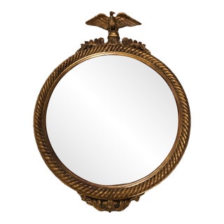 1950s Gilt Federalist Convex Eagle Mirror For Sale