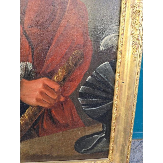 Gold Circle of Giuseppe Bonito, Portrait of Charles of Bourbon as King of Naples, Oil on Canvas, Framed For Sale - Image 8 of 13