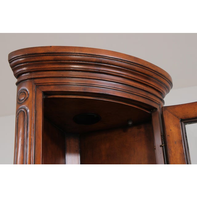 1980s Theodore Alexander Curved Mahogany Corner Cabinet For Sale - Image 5 of 18
