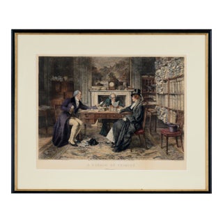 A Breach of Promise - Hand Colored Etching on Paper 1900 Victorian by James Dobie For Sale