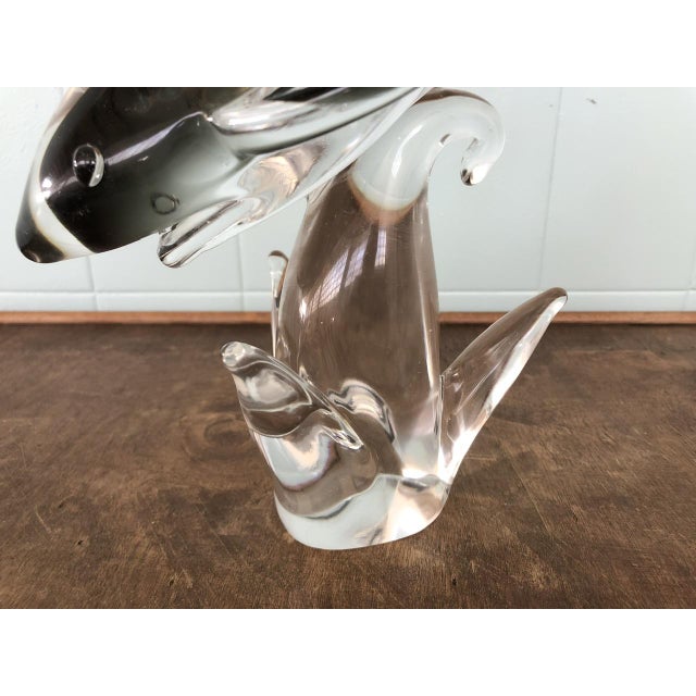 Glass Large Vintage Murano Glass Shark Sculpture, Italy, 1970s For Sale - Image 7 of 17