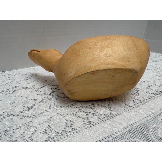 Whimsical natural wood carved duck bowl trinket tray. Americana rustic wood style, hand carved and a sweet pop of interest...