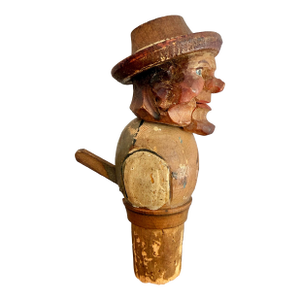 1920s Vintage Hand Carved Hand Painted Cork Screw