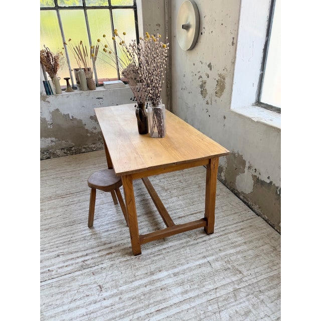 Golden Oak Farmhouse Table, 1970s For Sale - Image 6 of 18