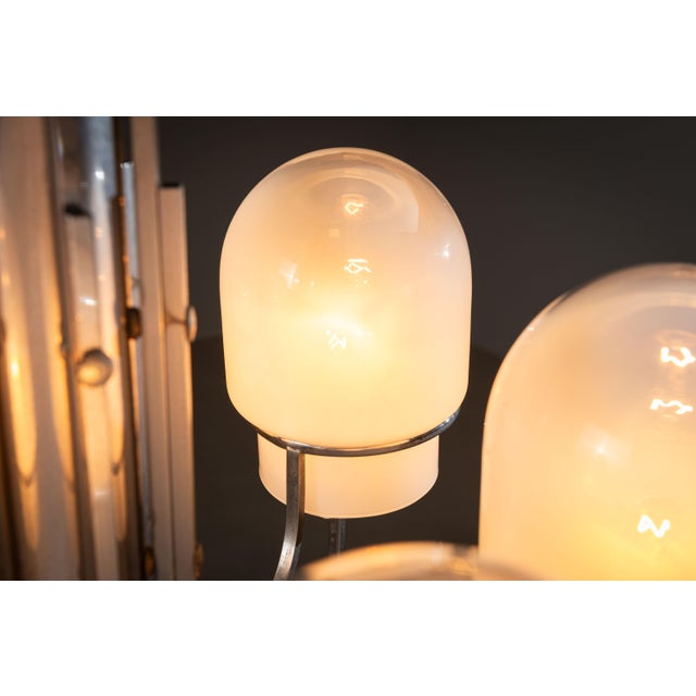Vintage Chandelier with Six Misty Glass Shades by Gaetano Sciolari, 1960s For Sale - Image 16 of 18