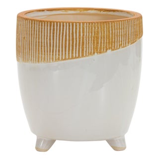 Dual Tone Ceramic Planter 7.75"H For Sale