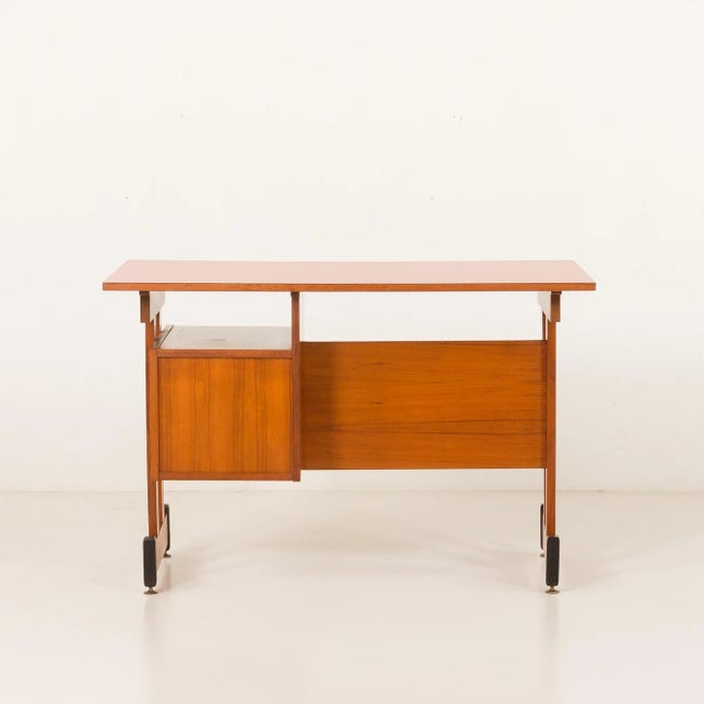 Mid-Century Modern Italian Desk in Teak, 1960s For Sale - Image 9 of 18