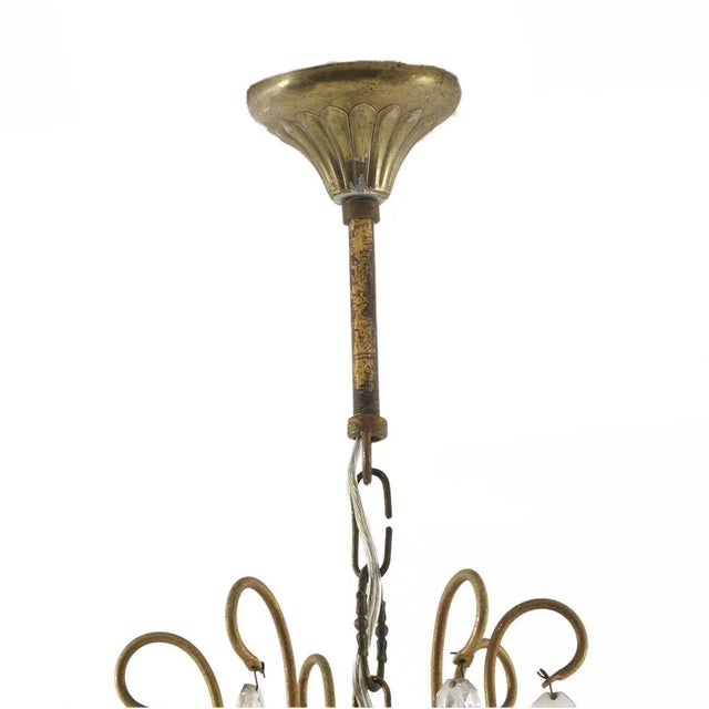 Italian Silver and Gold Chandelier, 1920s For Sale - Image 6 of 7