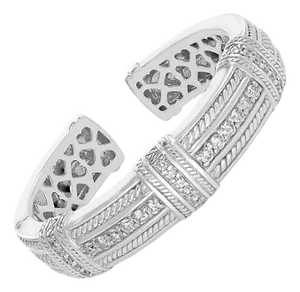 2.2 Carat Diamonds and 83 Gm 18 Karat Gold Cuff Bangle Bracelet Judith Ripka