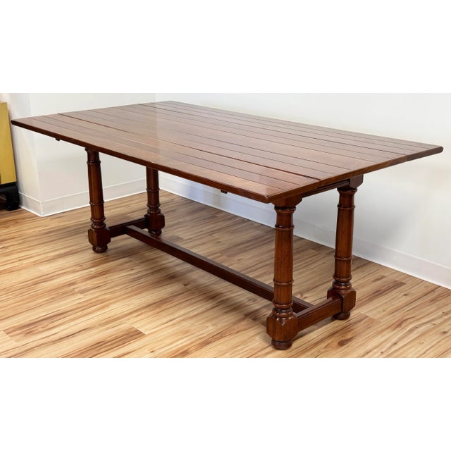 Wood Vintage Century Furniture Wood Folding Console Dining Table For Sale - Image 7 of 12