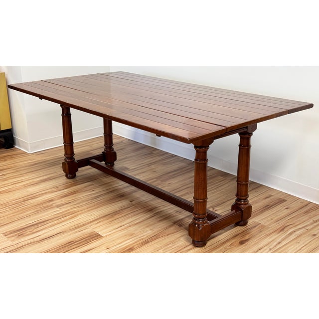 Wood Vintage Century Furniture Wood Folding Table For Sale - Image 7 of 12