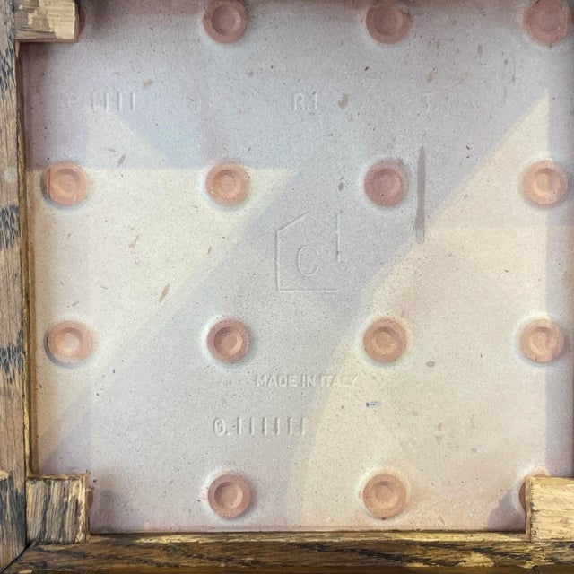 Vintage Italian Tile & Solid Oak Six Bottle Table Top Wine Rack For Sale - Image 12 of 13