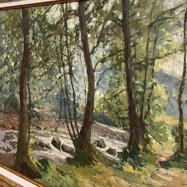 Antique Framed Oil Painting on Canvas by Jean Matthieu Jamsin (1882-1965) For Sale - Image 10 of 13