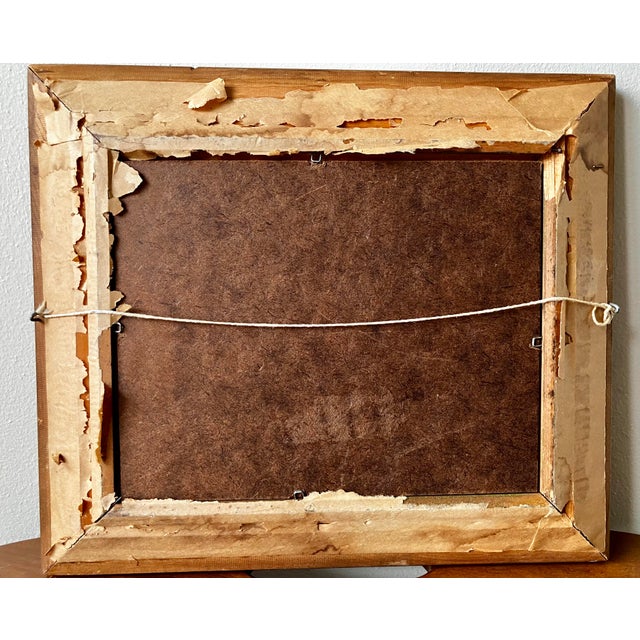 Vintage Mid-Century Violin Still Life Painting in Gilt Frame With Velvet Liner For Sale - Image 18 of 18