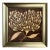 Original Framed Botanical Flower Painting, Dark Brown Wall Art, Oil on Canvas in Gold Frame, 14x14 Maximalist Boho Home Decor For Sale