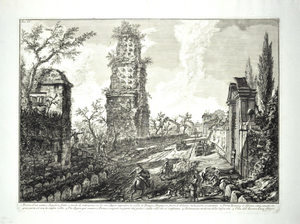 Giovanni Battista Piranesi, Ruins of an Ancient Tomb, 1762, Etching