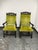 Design Plus Gallery presents a Pair of Antique Couples Armchairs. The coordinating chairs are crafted in two different...