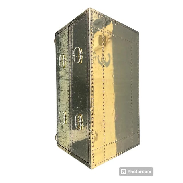 Classical original brass drawer pulls by sarreid ltd with copper nails in very good condition