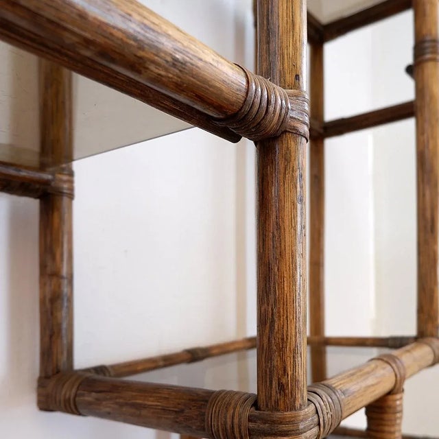 Deconstructed Bamboo and Smoked Glass Shelf, 1970s For Sale - Image 6 of 15