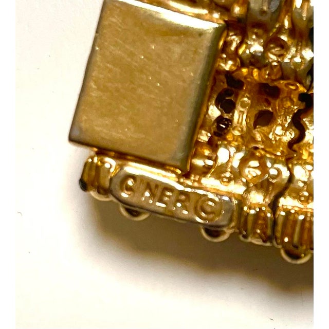 Transitional Vintage Ciner Gold Plated Caviar Collar Necklace For Sale - Image 3 of 11